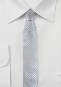 Cravatta sottile pois argento