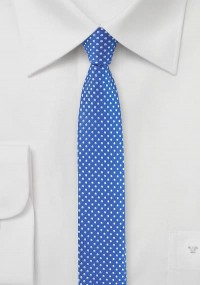 Cravatta sottile pois blu