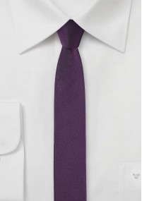 Cravatta extra stretta color melanzana