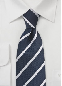 XXL Tie Stripe Design Midnight Blue White