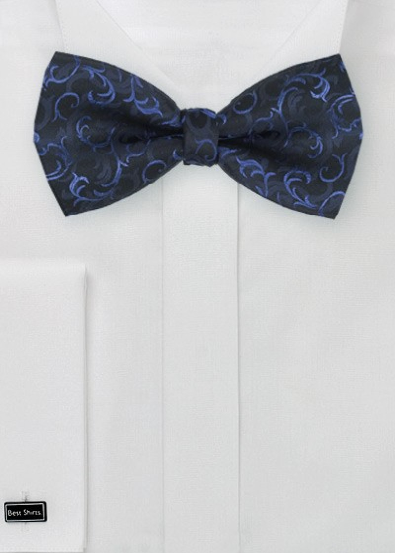 Papillon con motivo floreale Ink Black Royal