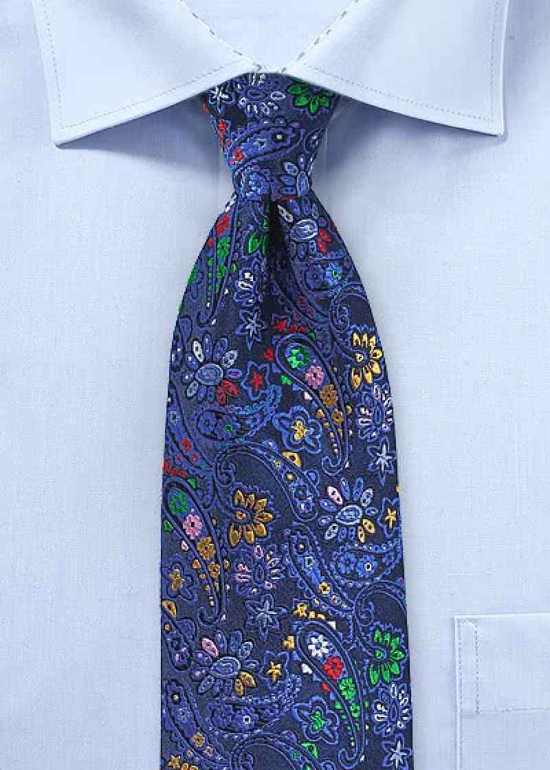 Cravatta Fiore Decor ultramarino