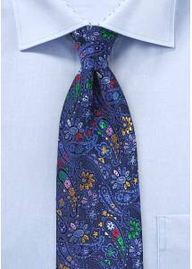 Cravatta Fiore Decor ultramarino