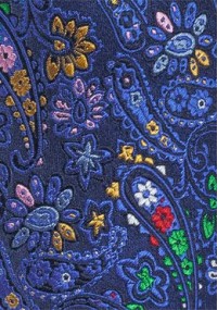 Krawatte Blumen-Dekor royalblau