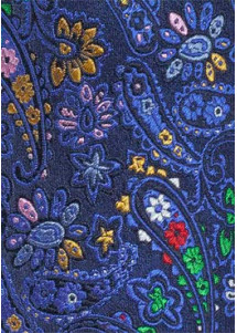 Kavaliertuch Seide Paisley königsblau