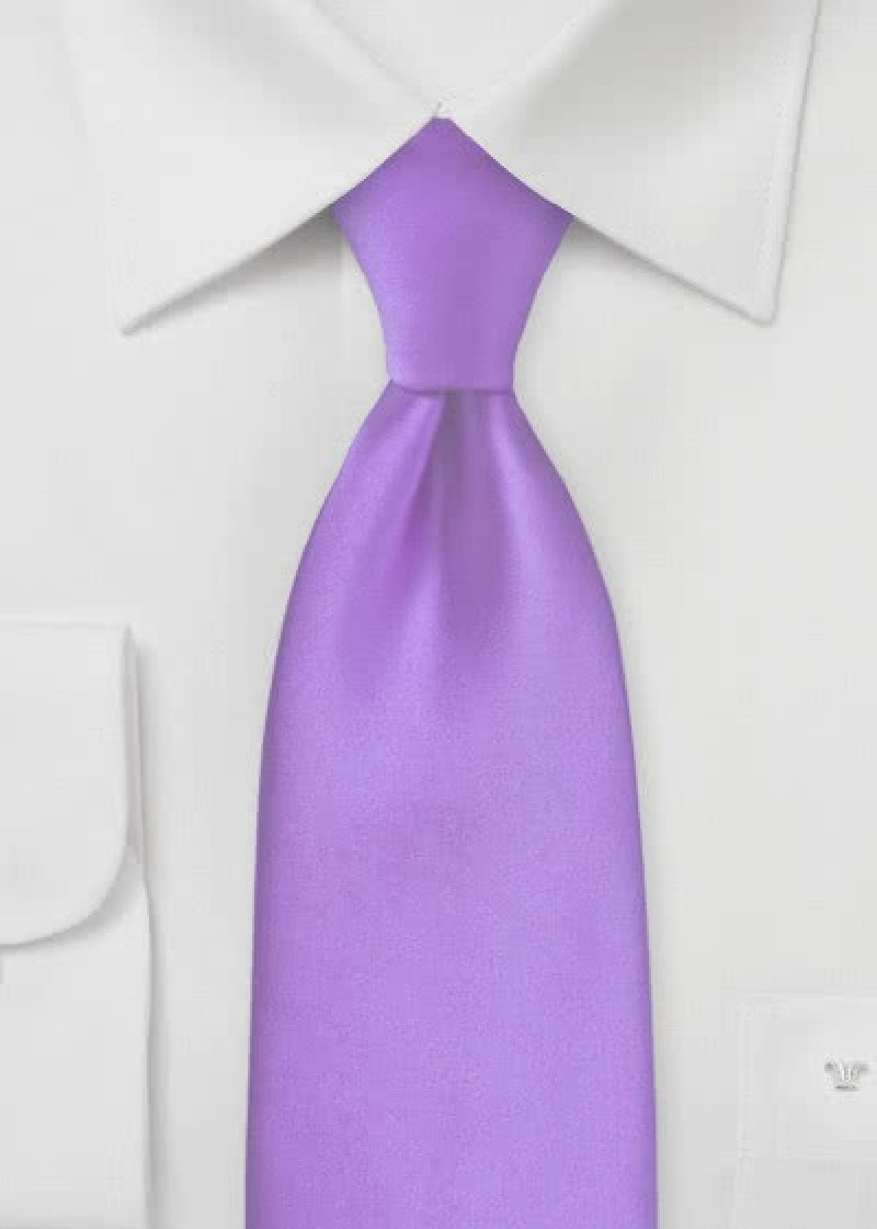 Cravatta da uomo in poli-fibra monocromatica viola