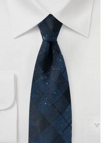 Cravatta da uomo in cotone blu scuro Tartan