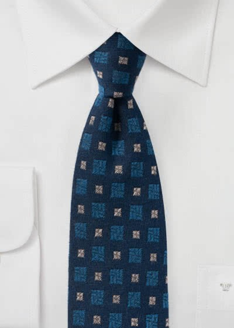 Cravatta Lana Cuboid navy