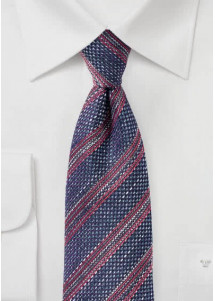 Struttura cravatta a righe blu navy medio...
