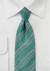 Struttura cravatta righe verde bianco neve