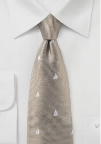 Cravatta da uomo con vela color sabbia