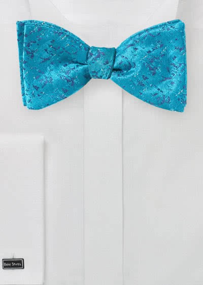 Papillon self tie turchese blu reale