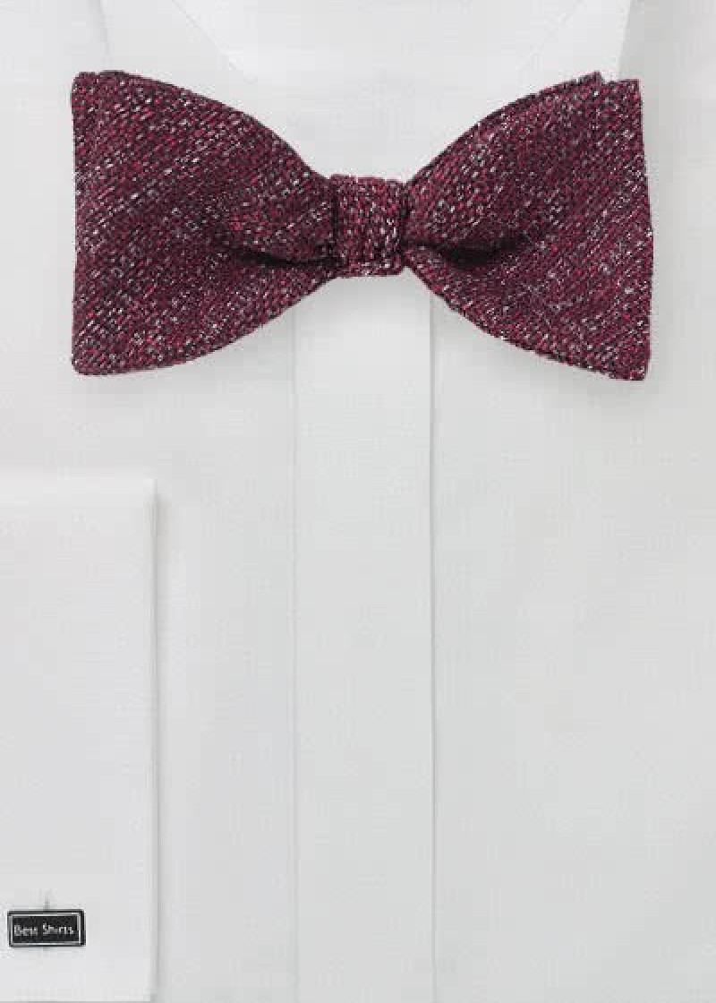 Papillon autocollante con lana rosso vino