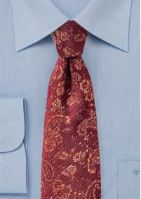 Cravatta con motivo paisley rosso salmone
