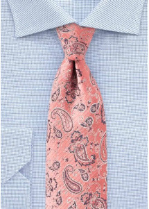 Cravatta motivo paisley rosa fenicottero