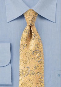 Cravatta motivo paisley zafferano antracite