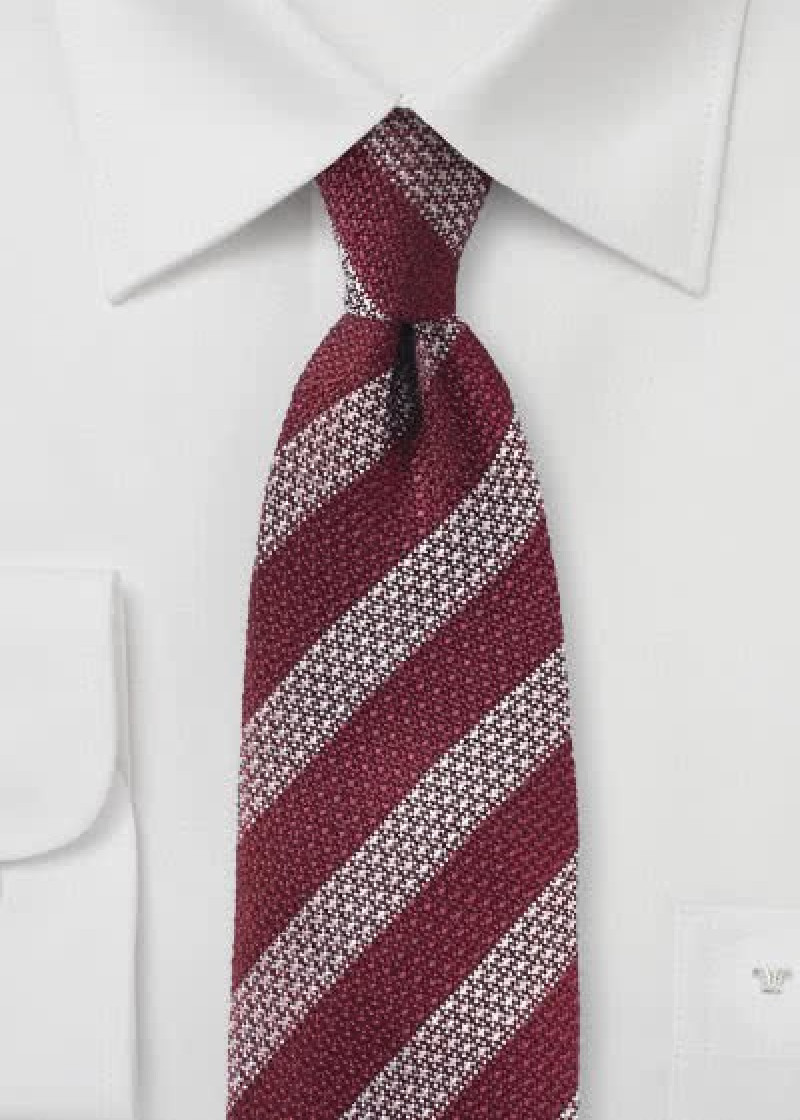 Cravatta da uomo a righe Struttura Rosso Bordeaux