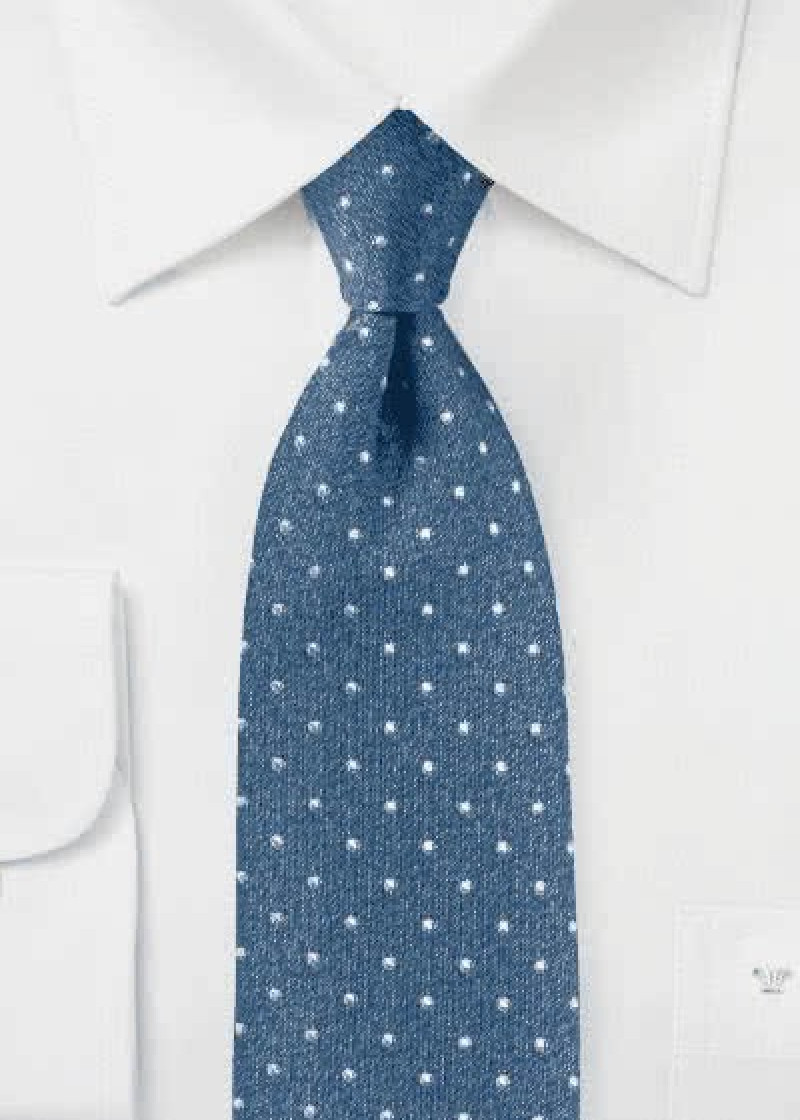 Cravatta business a pois blu notte