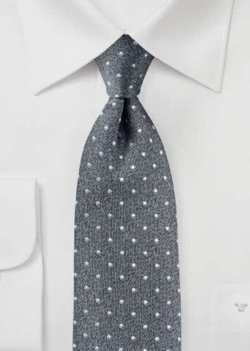 Cravatta a pois grigio scuro