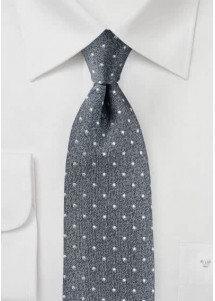 Cravatta a pois grigio scuro