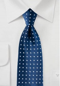 Cravatta da uomo con motivo a pois blu navy