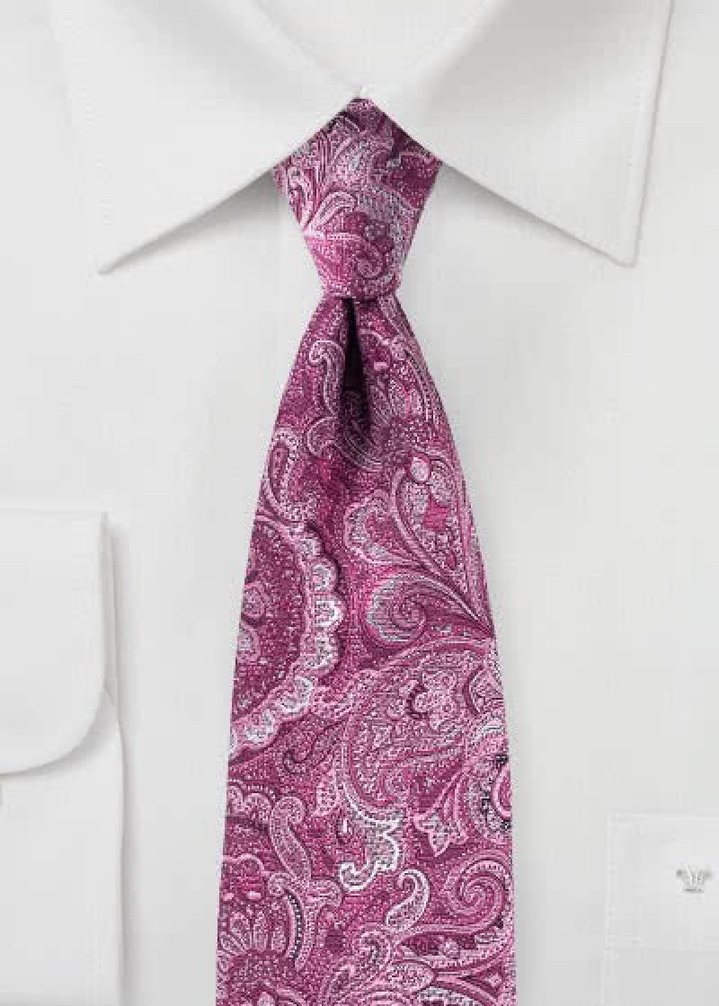 Cravatta business Lively Paisley magenta
