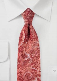 Cravatta con motivo paisley rosso ruggine