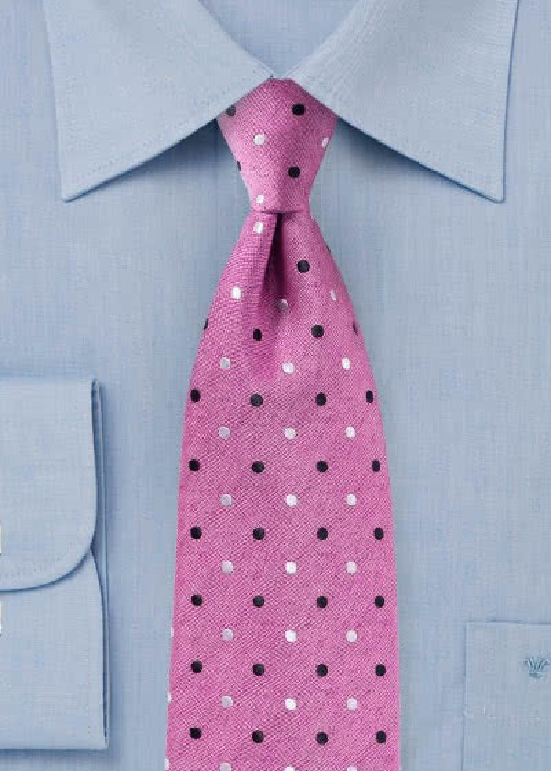 Cravatta a pois denim look blu ghiaccio