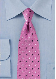 Cravatta a pois denim look blu ghiaccio