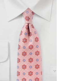 Cravatta motivo floreale rosa