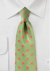 Cravatta stile retrò Fiori Preziosi Verde