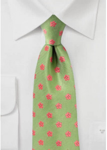 Cravatta stile retrò Fiori Preziosi Verde