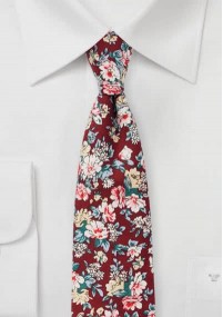 Cravatta con motivo floreale in cotone...