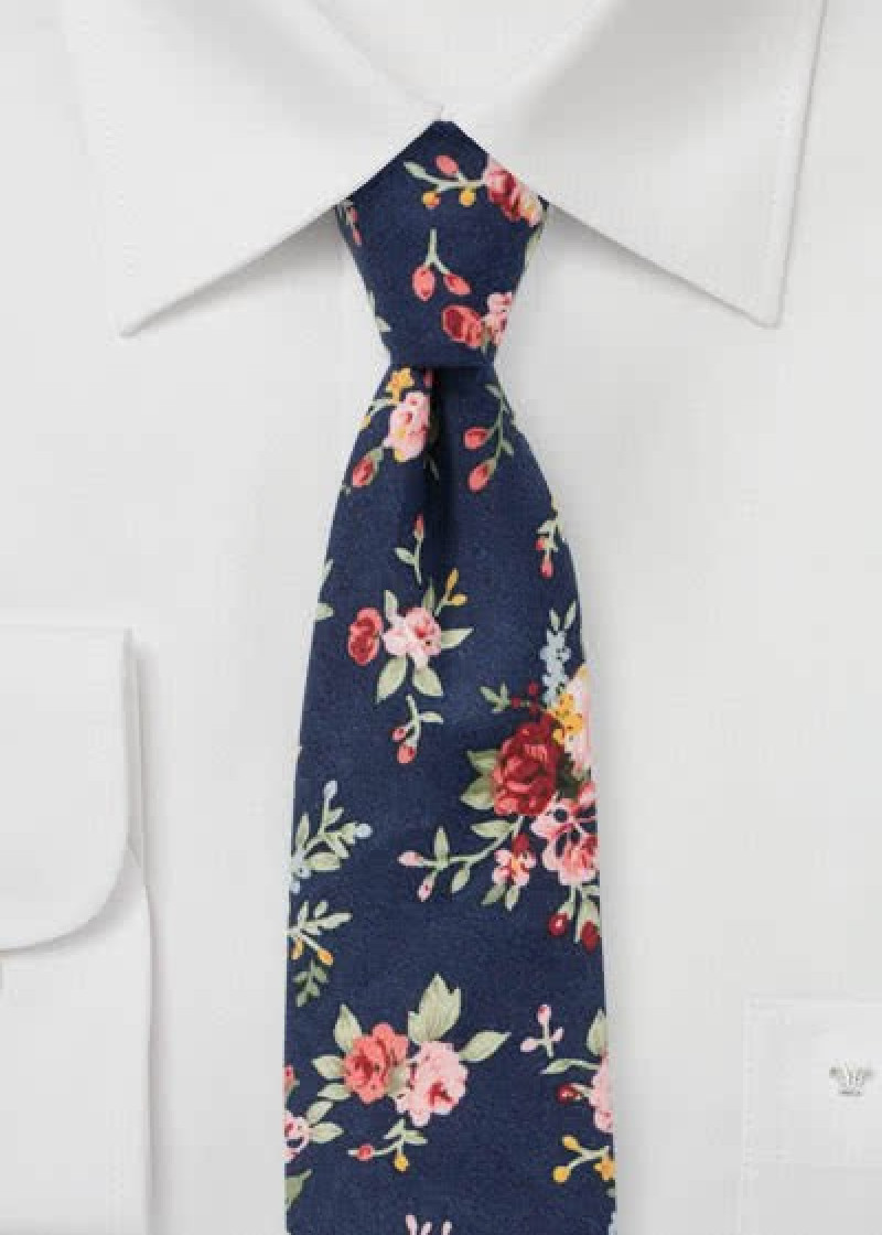 Cravatta modello Rose blu navy