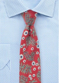 Cravatta in flanella di cotone rosso