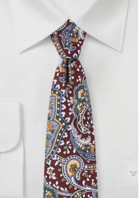 Krawatte  Paisley-Motiv mittelbraun