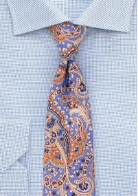 Cravatta business con motivo paisley blu...