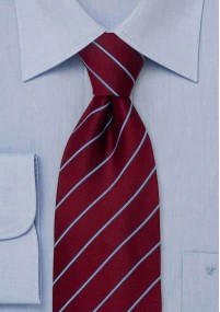 Cravatta bordeaux  righe celesti