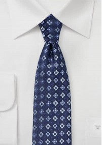 Cravatte a losanghe ornamentali blu navy
