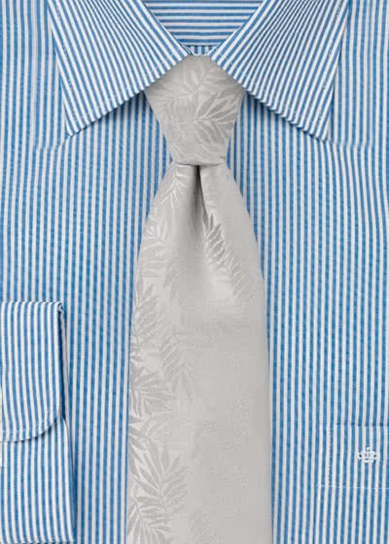 Cravatta business struttura felce grigio argento
