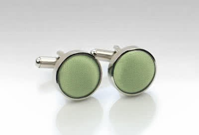 Gemelli in tessuto verde pallido