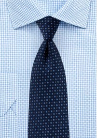 Cravatta da uomo con design a pois blu notte