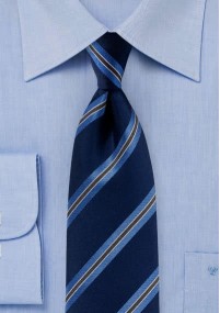 Cravatta da uomo a righe blu notte