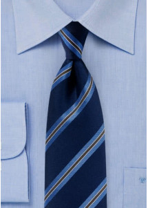 Cravatta da uomo a righe blu notte