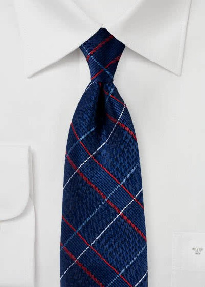 Krawatte Glencheckmuster navyblau