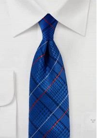 Cravatta con motivo a quadri blu oltremare
