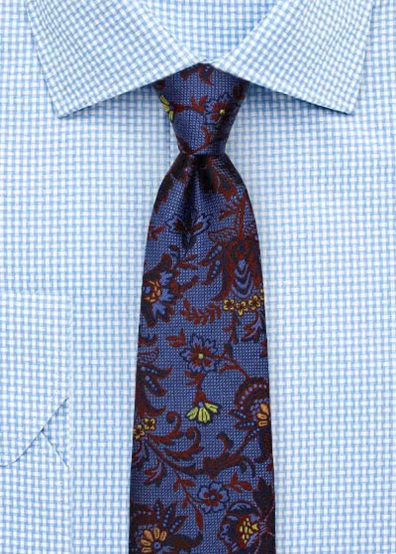 Cravatta da uomo con motivo a spirale blu chiaro
