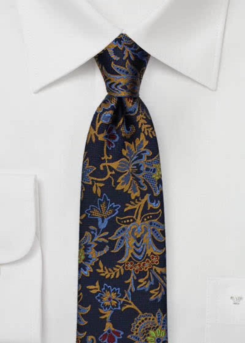 Cravatta con motivo a viticcio blu navy