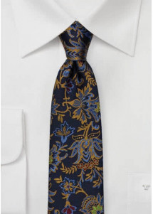 Cravatta con motivo a viticcio blu navy