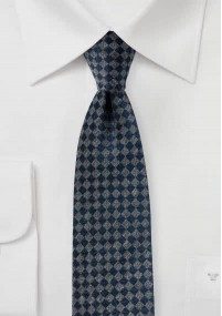 Modische Krawatte marineblau grau matt